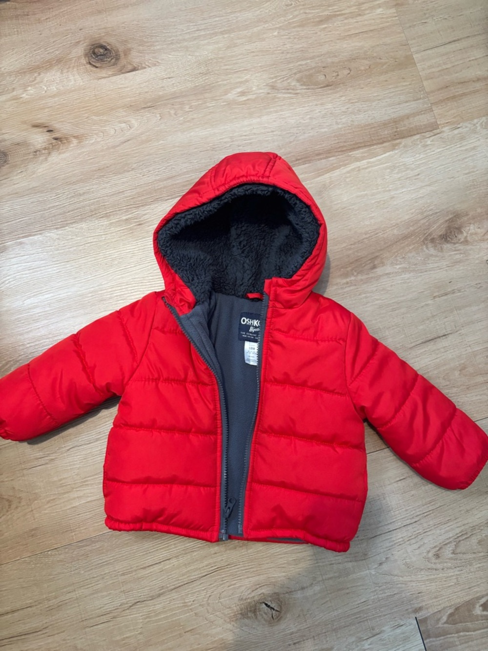 3for $15😍 OshKosh B'gosh Bright Red Puffer Jacket with Hood